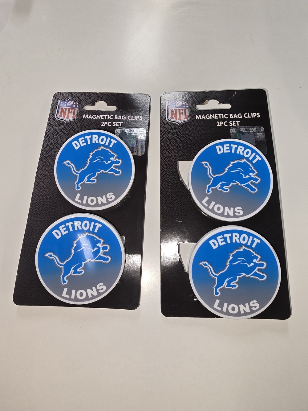NFL Detroit Lions Magnetic Bag Clips - Blue 2-Piece Set